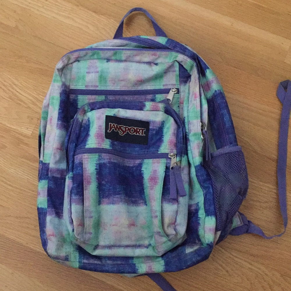 Cool colored Jansport tye-dye backpack.